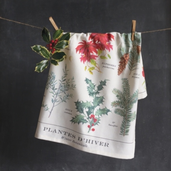 NOW DESIGNS Tea Towel Winter Botanical's  NWT - Picture 2 of 3